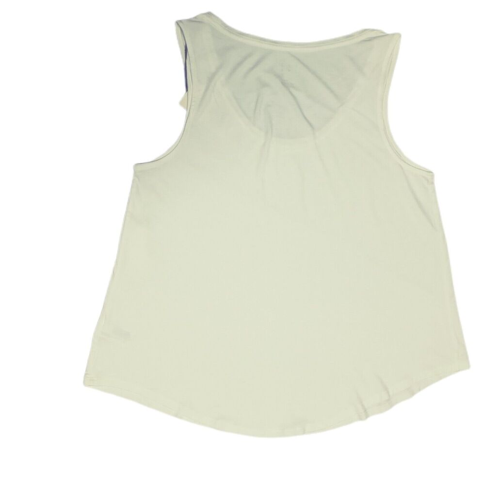 Womens Small White Tank Top Ivory Stretch Scoop Neck Knit Casual Layering Tee